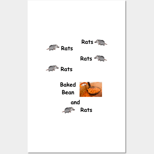 rats rats rats rats baked bean and rats jerma slogan t-shirt Wall Art by nhitori